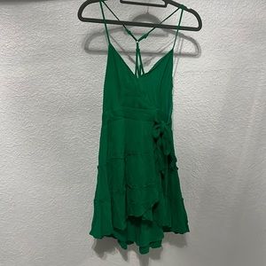 Green flowy dress